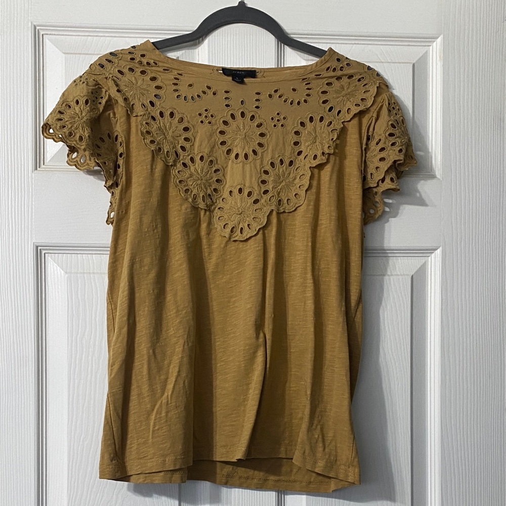 Women's Brown Lace Detail Top